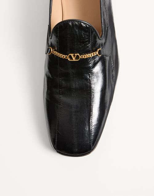 Valentino Garavani - Jiggie Loafer Aus Aal- Und Nappaleder - Schwarz - Mann - Loafers Und Drivers